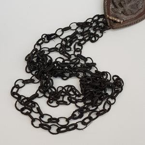 Rare Vulcanite Bacchanalian Mourning Pendant With Woven Hair Necklace Antique Victorian Circa 1870