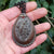 Rare Vulcanite Bacchanalian Mourning Pendant With Woven Hair Necklace Antique Victorian Circa 1870