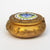 Italian Ormolu Bronze Trinket Pill Box With Floral Enamel Micro Mosaic Cartouche Antique Circa 1910