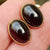 Heavy Pair Of 9k Gold Garnet Cabochon Cufflinks With Monogram Initials Vintage Sheffield Circa 1988