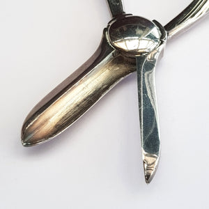 Fine Pair Of English Sterling Silver Grape Scissors James Dixon Antique Victorian Sheffield circa 1897