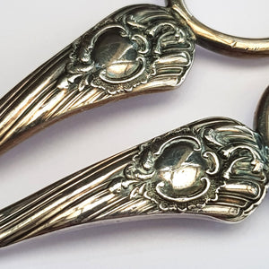 Fine Pair Of English Sterling Silver Grape Scissors James Dixon Antique Victorian Sheffield circa 1897