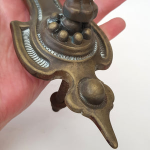 Cast Brass Large Ornate Door Knocker Antique Art Nouveau Edwardian Circa 1910