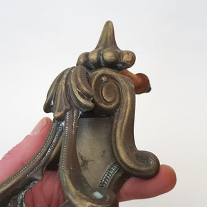 Cast Brass Large Ornate Door Knocker Antique Art Nouveau Edwardian Circa 1910