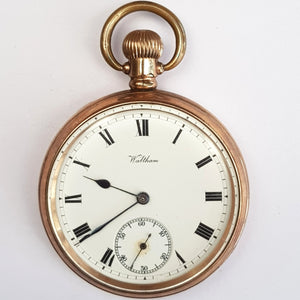 Gold Filled Waltham Mass Open Face Mechanical Pocket Watch Working Order Antique circa 1921