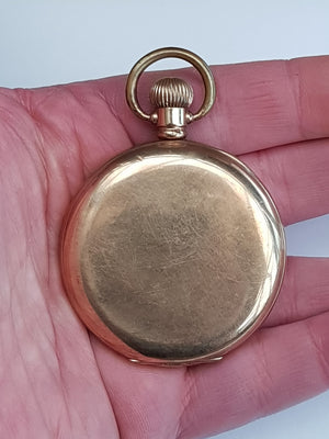 Gold Filled Waltham Mass Open Face Mechanical Pocket Watch Working Order Antique circa 1921