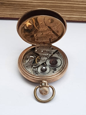 Gold Filled Waltham Mass Open Face Mechanical Pocket Watch Working Order Antique circa 1921