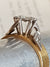 18k Gold Art Deco Style Diamond Ring Size U.K L 1/2 Vintage circa 1960's