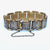Egyptian Gilt Metal Panel Bracelet With Gold Silver And Niello Work Pyramids Art Deco Vintage circa 1930