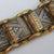 Egyptian Gilt Metal Panel Bracelet With Gold Silver And Niello Work Pyramids Art Deco Vintage circa 1930