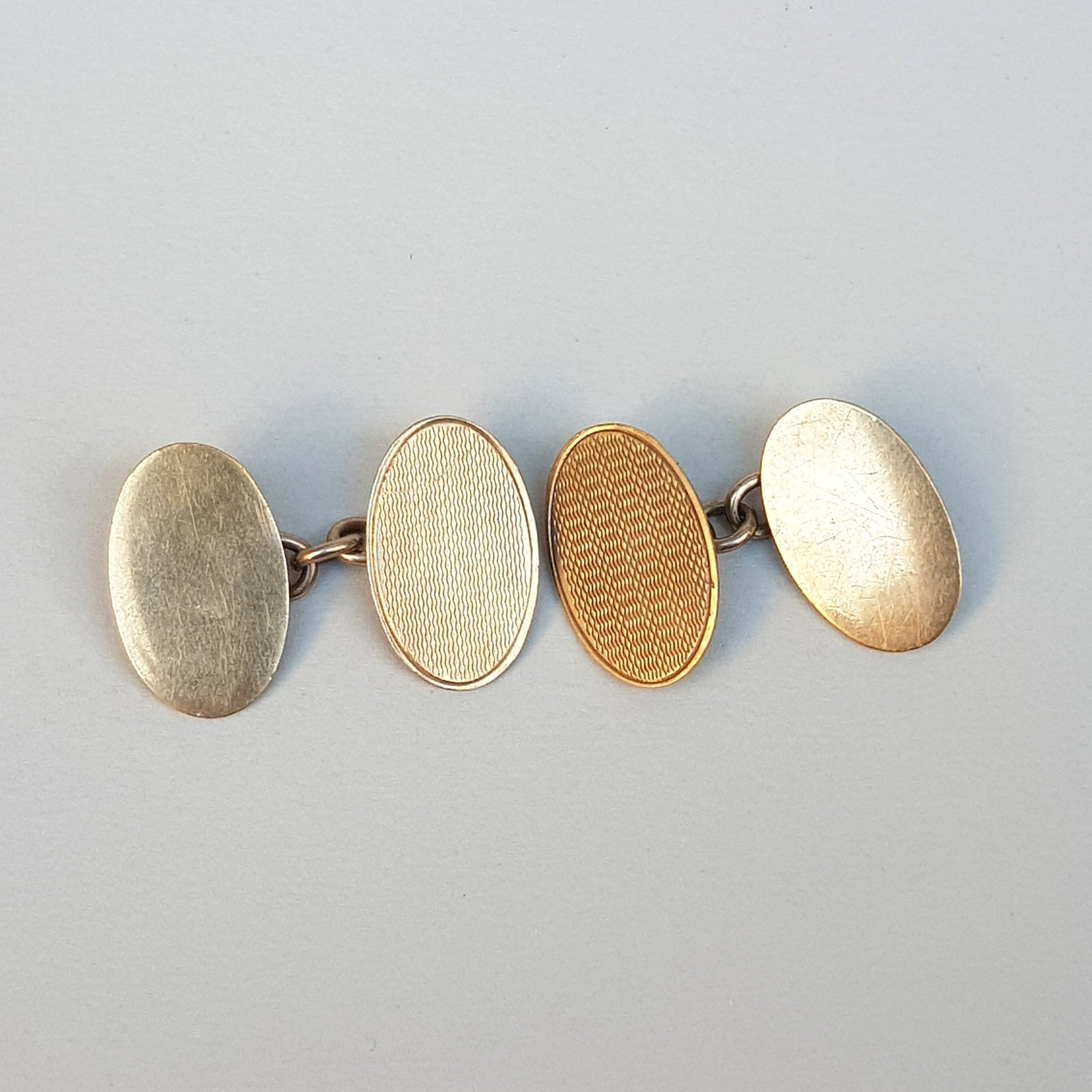 9k Gold Good Pair Of Gentleman's Dress Cufflinks Art Deco Vintage circa 1930