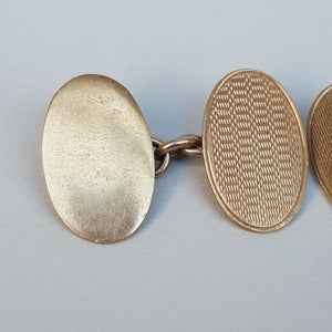 9k Gold Good Pair Of Gentleman's Dress Cufflinks Art Deco Vintage circa 1930
