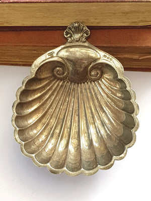 Sterling Silver Mermaids Scalloped Shell Soap Dish Vintage London circa 1969