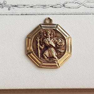 9k Gold Saint Christopher Pendant Vintage Georg Jensen Ltd London circa 1967