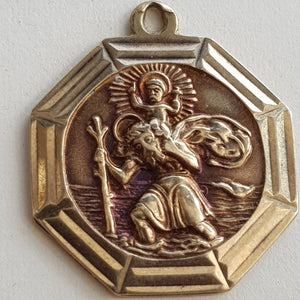 9k Gold Saint Christopher Pendant Vintage Georg Jensen Ltd London circa 1967