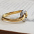 18k Gold Diamond Donut Lasso Ring Size U.K M Vintage London circa 1980