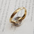 18k Gold Diamond Donut Lasso Ring Size U.K M Vintage London circa 1980