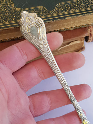 Sterling Silver Repousse Low Mark Dog Nose Berry Spoon Antique London circa 1758