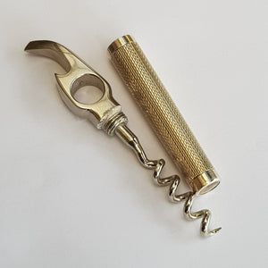 Sterling SIlver Cased Stainless Steel Wine Bottle Corkscrew Vintage London circa 1978