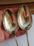 German Silver Art Nouveau Pair Of Orchid Detailed Table Spoons Antique c1900