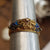 Sterling Silver Gilt Filigree Lustre Enamel Ring Size UK L 1/2 Antique circa 1920