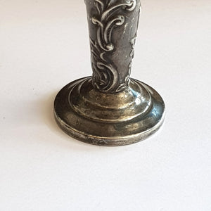 Sterling Silver Floral Repousse Specimen Bud Vase Antique Edwardian Birmingham circa 1903