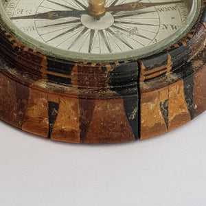 Superb Specimen Wood Inlaid Nautical Map Compass Antique Georgian circa 1800