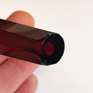 Superb Cut Ruby Glass Sterling Silver Mounted Scent Bottle Antique Birmingham circa 1897