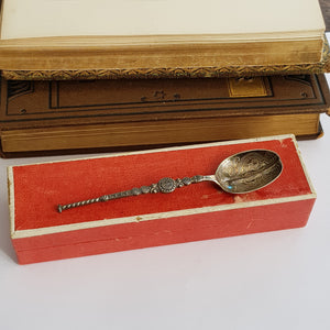 Rare Sterling Silver Coronation Anointing Spoon In Box Edward VIII Vintage Birmingham circa 1937