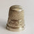 Hand Painted Wooden Egg Shaped Thimble Case With Sterling Silver Thimble Antique circa 1908