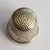 Hand Painted Wooden Egg Shaped Thimble Case With Sterling Silver Thimble Antique circa 1908