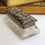 Sterling Silver Repousse Lidded Cut Glass Trinket Box Antique Birmingham circa 1900