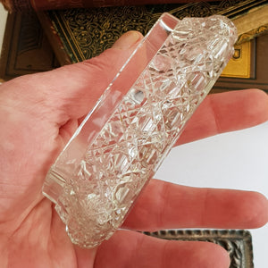 Sterling Silver Repousse Lidded Cut Glass Trinket Box Antique Birmingham circa 1900