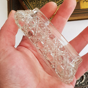 Sterling Silver Repousse Lidded Cut Glass Trinket Box Antique Birmingham circa 1900