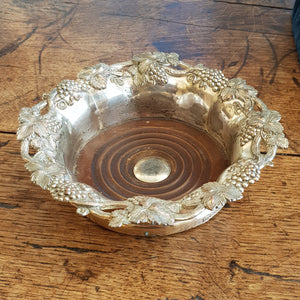 Large Silver Plated Copper Old Sheffield Plate Bacchanalian Theme Bottle Coaster Antique circa 1830s