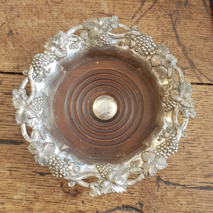 Large Silver Plated Copper Old Sheffield Plate Bacchanalian Theme Bottle Coaster Antique circa 1830s