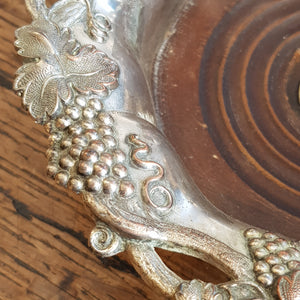 Large Silver Plated Copper Old Sheffield Plate Bacchanalian Theme Bottle Coaster Antique circa 1830s
