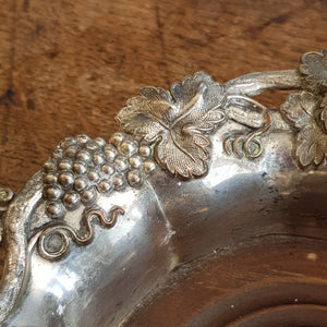 Large Silver Plated Copper Old Sheffield Plate Bacchanalian Theme Bottle Coaster Antique circa 1830s