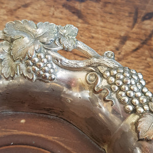 Large Silver Plated Copper Old Sheffield Plate Bacchanalian Theme Bottle Coaster Antique circa 1830s