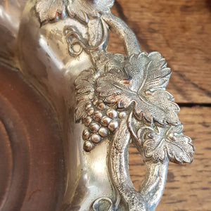 Large Silver Plated Copper Old Sheffield Plate Bacchanalian Theme Bottle Coaster Antique circa 1830s