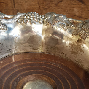 Large Silver Plated Copper Old Sheffield Plate Bacchanalian Theme Bottle Coaster Antique circa 1830s