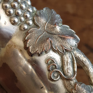Large Silver Plated Copper Old Sheffield Plate Bacchanalian Theme Bottle Coaster Antique circa 1830s