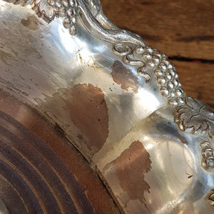 Large Silver Plated Copper Old Sheffield Plate Bacchanalian Theme Bottle Coaster Antique circa 1830s