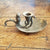 Plated Britannia Metal Chamberstick With Owl Figure Match Holder Antique circa 1880's