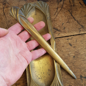 French Bronze Letter Opener And Pen Tray Set Signed A. Dahl Antique c1920