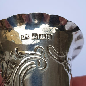 Sterling Silver Ornate Repousse Trumpet Style Specimen Flower Vase Antique Victorian Sheffield Circa 1892
