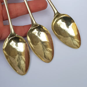 Sterling Silver Set Of x3 Old English Pattern Table Spoons Antique Georgian London circa 1806