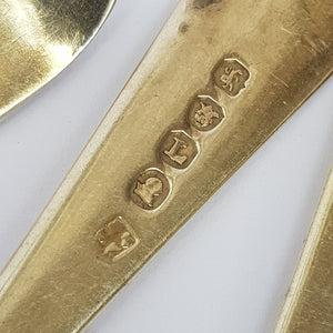 Sterling Silver Set Of x3 Old English Pattern Table Spoons Antique Georgian London circa 1806