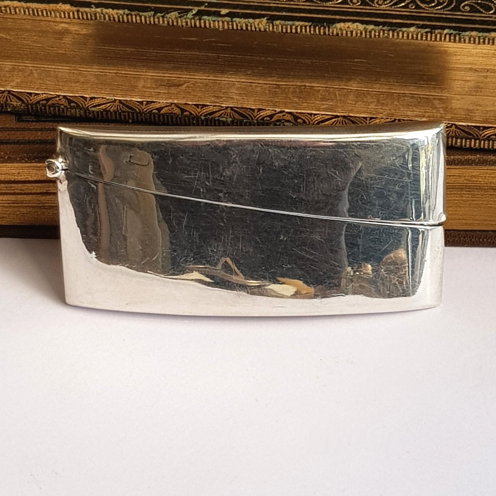 Sterling Silver Curved Body Pocket Card Case Antique Chester Circa 1912