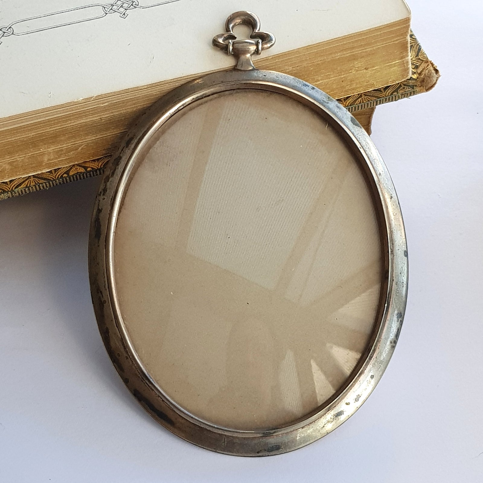 Rare Sterling Silver Oval Shaped Portrait Photo Picture Frame Antique Victorian Circa 1850's